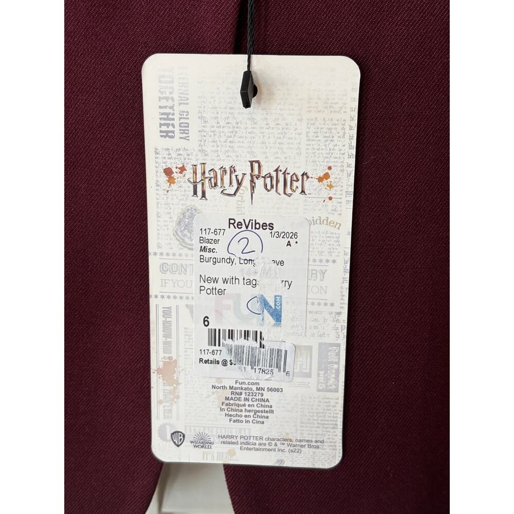 Women's Burgundy Blazer - Harry Potter - Picture 7 of 9